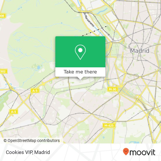 mapa Cookies VIP, Calle de Josefa Alonso, 7 28047 Los Cármenes Madrid