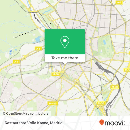 mapa Restaurante Volle Kanne, Calle de Toledo, 134 28005 Imperial Madrid