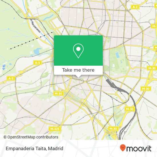 mapa Empanaderia Taita, Calle de la Ribera de Curtidores, 26 28005 Embajadores Madrid