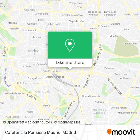 mapa Cafeteria la Parisiena Madrid