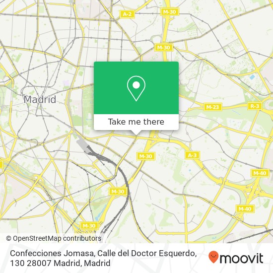 Confecciones Jomasa, Calle del Doctor Esquerdo, 130 28007 Madrid map