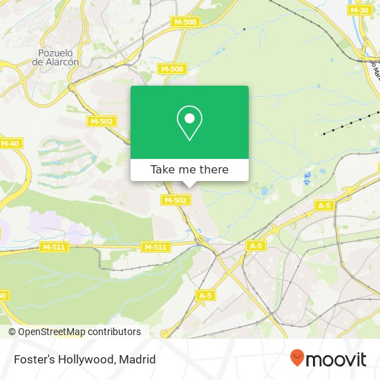 mapa Foster's Hollywood, Calle Vitoria, 2 28223 Los Ángeles Pozuelo de Alarcón