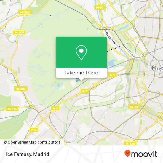 mapa Ice Fantasy, 28011 Casa de Campo Madrid