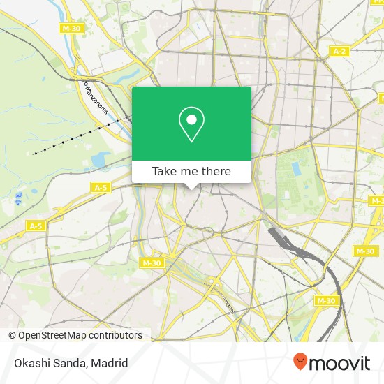 mapa Okashi Sanda, Calle del Almendro, 8 28005 Palacio Madrid