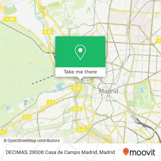 mapa DECIMAS, 28008 Casa de Campo Madrid