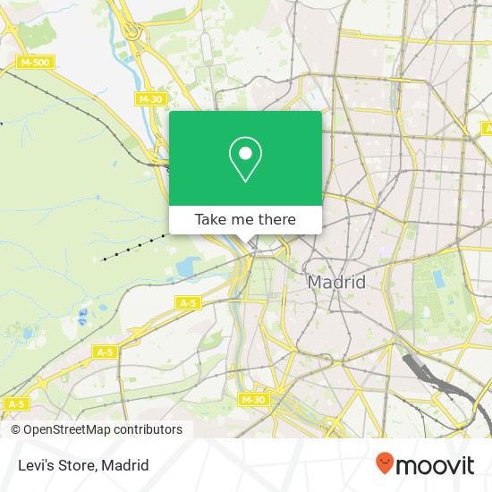 mapa Levi's Store, Centro Comercial Principe Pio 28008 Madrid