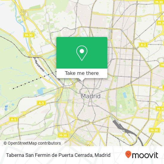 Taberna San Fermin de Puerta Cerrada, Travesía de Parada 28015 Universidad Madrid map