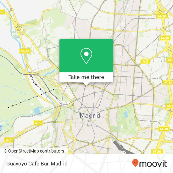 mapa Guayoyo Cafe Bar, Calle de Manuela Malasaña, 35 28004 Universidad Madrid