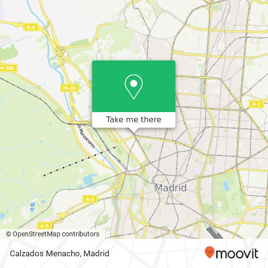 mapa Calzados Menacho, Calle de la Princesa, 64 28008 Gaztambide Madrid