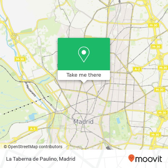 mapa La Taberna de Paulino, Calle Jordán, 7 28010 Trafalgar Madrid