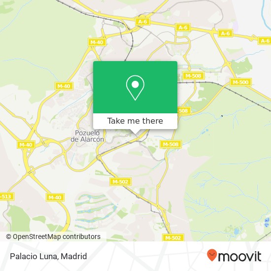 mapa Palacio Luna, Carretera de Húmera a Pozuelo, 87 28224 Pozuelo de Alarcón