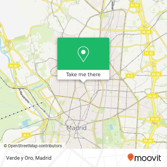 mapa Verde y Oro, Calle de Viriato, 39 28010 Trafalgar Madrid