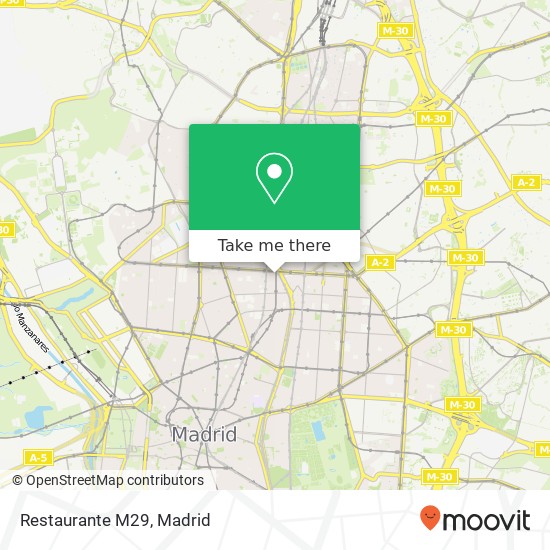 mapa Restaurante M29, Calle Miguel Ángel, 29 28046 Almagro Madrid