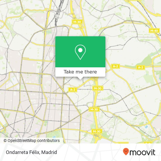 mapa Ondarreta Félix, Calle de Clara del Rey, 32 28002 Prosperidad Madrid