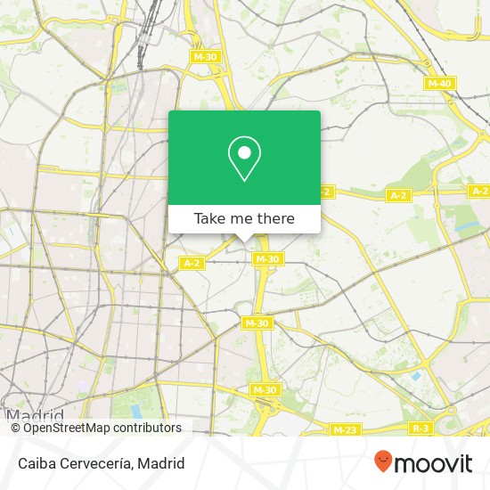 mapa Caiba Cervecería, Avenida de Bruselas, 70 28028 Guindalera Madrid