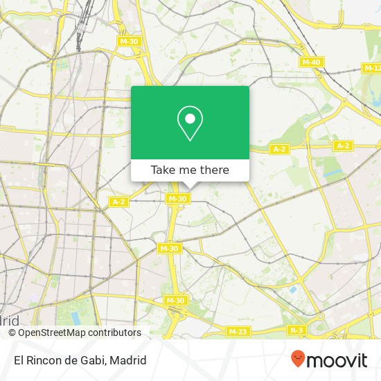 mapa El Rincon de Gabi, Avenida de Badajoz, 3 28027 San Pascual Madrid