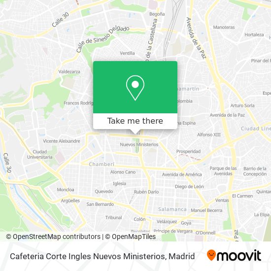 Cafeteria Corte Ingles Nuevos Ministerios map
