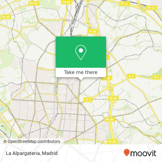 mapa La Alpargateria, Calle de Suero de Quiñones, 42 28002 Ciudad Jardín Madrid