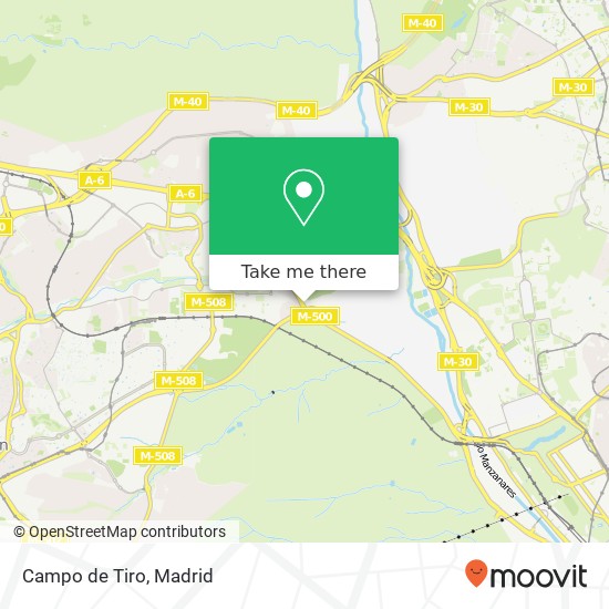 mapa Campo de Tiro, 28023 Aravaca Madrid