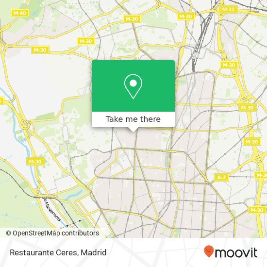 mapa Restaurante Ceres, Calle de Topete, 32 28039 Bellas Vistas Madrid