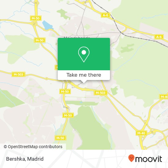 Bershka, Calle Moreras 28222 Majadahonda map