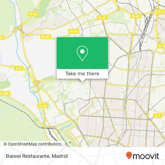 mapa Baiwei Restaurante, Calle del Almirante Francisco Moreno, 5 28040 Ciudad Universitaria Madrid