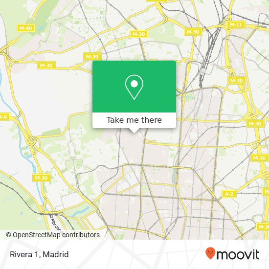 mapa Rivera 1, Calle Jerónima Llorente, 26 28039 Bellas Vistas Madrid