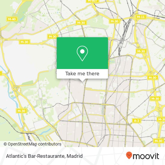 mapa Atlantic's Bar-Restaurante, Calle Francos Rodríguez, 26 28039 Berruguete Madrid