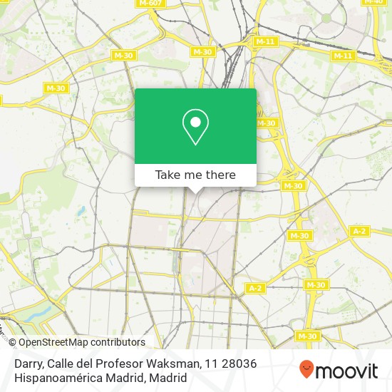 mapa Darry, Calle del Profesor Waksman, 11 28036 Hispanoamérica Madrid