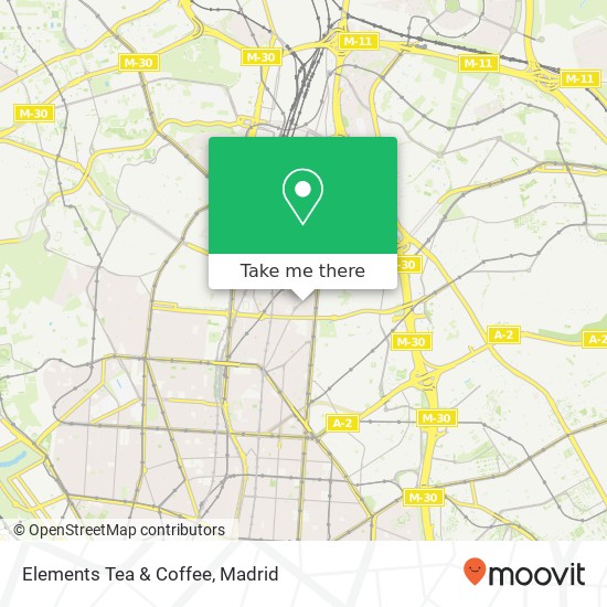 mapa Elements Tea & Coffee, Calle de Serrano, 228 28016 Hispanoamérica Madrid