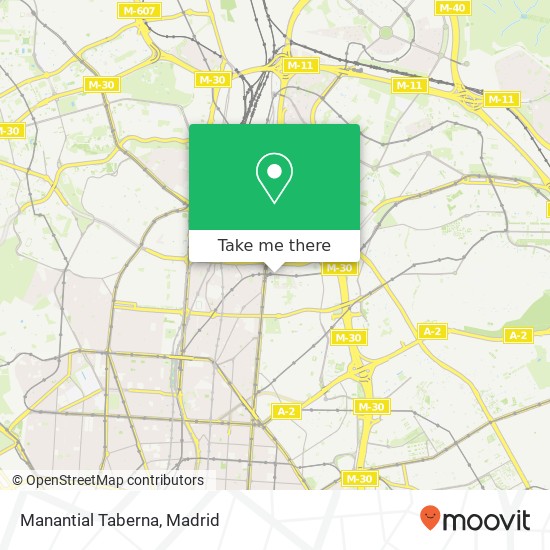 Manantial Taberna, Calle de Colombia 28016 Madrid map