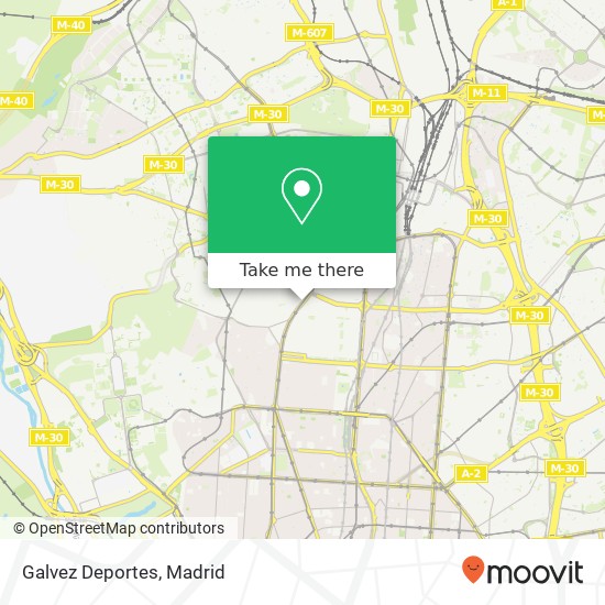 mapa Galvez Deportes, Calle de Bravo Murillo, 261 28020 Berruguete Madrid