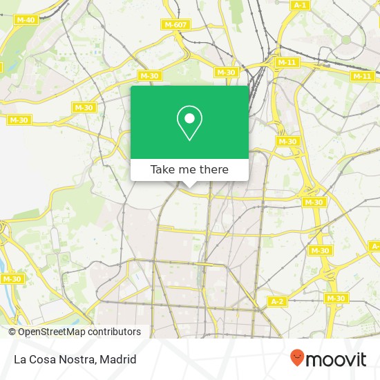 mapa La Cosa Nostra, Calle del General Margallo, 24 28020 Castillejos Madrid