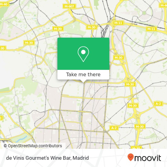 mapa de Vinis Gourmet's Wine Bar, Paseo de la Castellana, 129 28046 Madrid