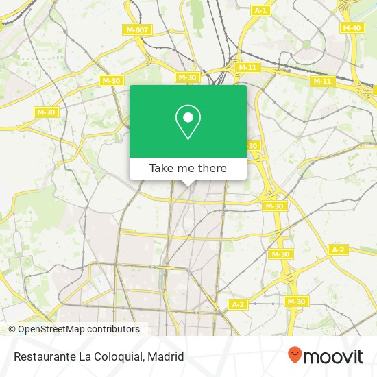 mapa Restaurante La Coloquial, Calle del Padre Damián 28036 Madrid