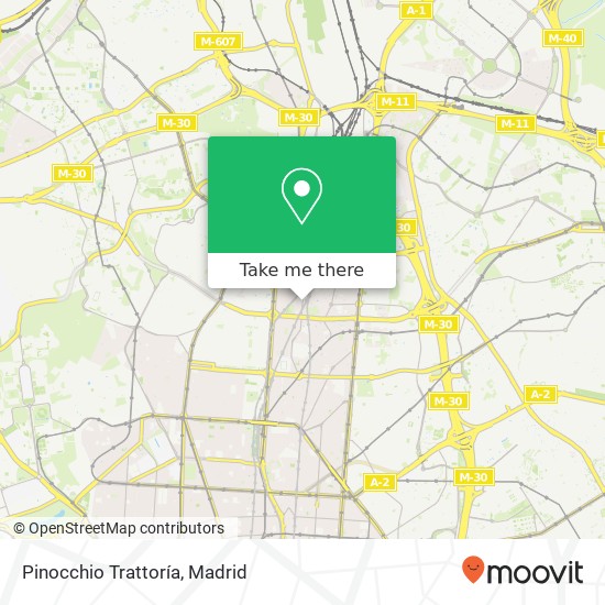 mapa Pinocchio Trattoría, Calle del Padre Damián, 37 28036 Nueva España Madrid