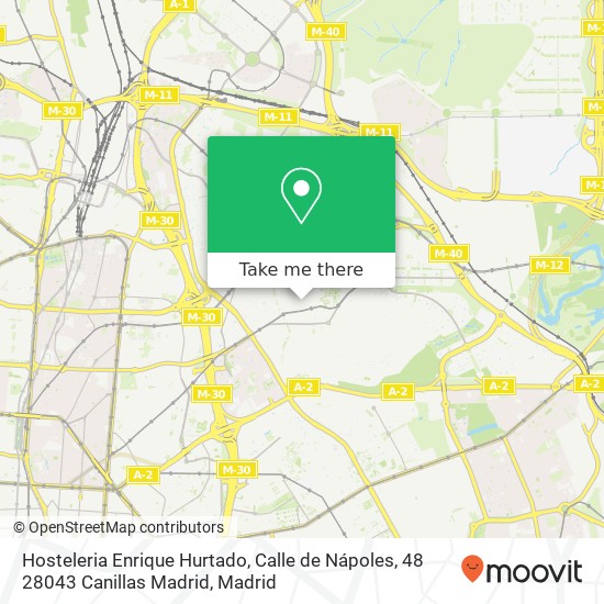 mapa Hosteleria Enrique Hurtado, Calle de Nápoles, 48 28043 Canillas Madrid