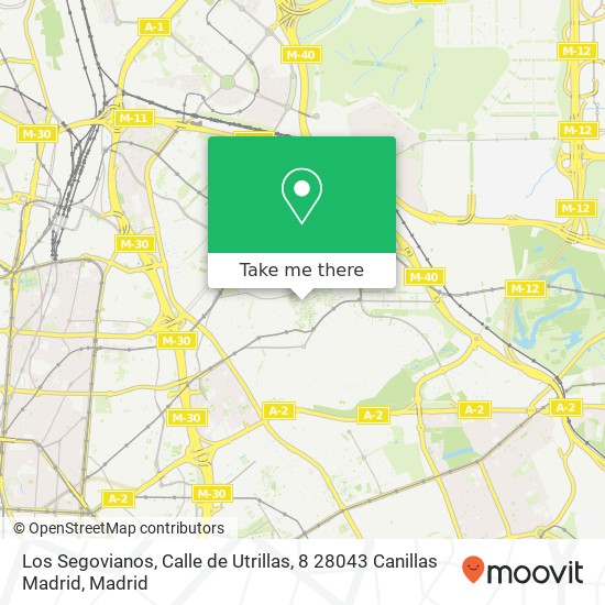 mapa Los Segovianos, Calle de Utrillas, 8 28043 Canillas Madrid