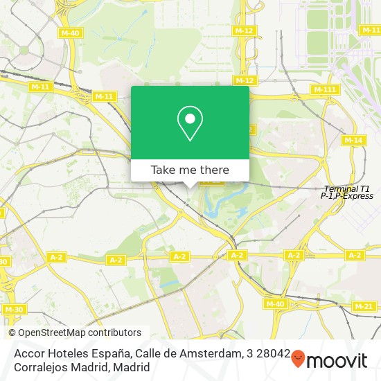 mapa Accor Hoteles España, Calle de Amsterdam, 3 28042 Corralejos Madrid