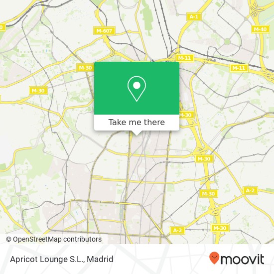 mapa Apricot Lounge S.L., Calle del Doctor Fleming, 58 28036 Nueva España Madrid