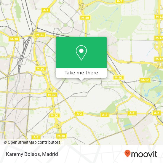 mapa Karemy Bolsos, Calle Valdecaleras, 3 28043 Canillas Madrid