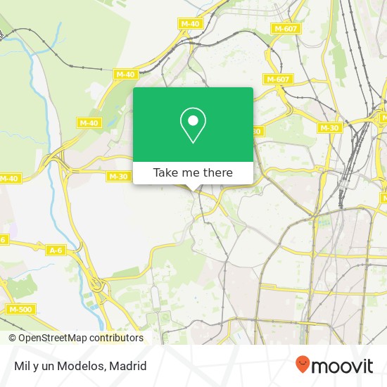 mapa Mil y un Modelos, Calle de Valderrodrigo, 41 28039 Valdezarza Madrid