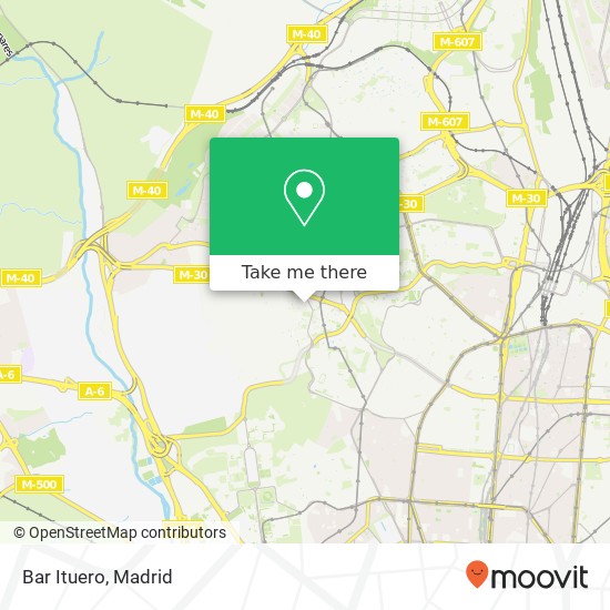 mapa Bar Ituero, Calle de Valderrodrigo, 23 28035 Valdezarza Madrid