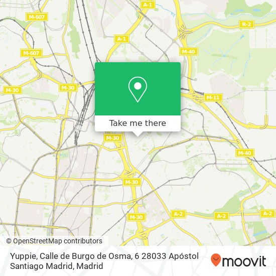 mapa Yuppie, Calle de Burgo de Osma, 6 28033 Apóstol Santiago Madrid