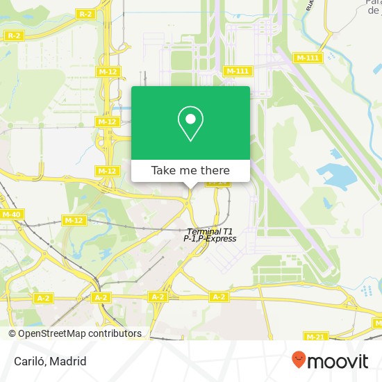 mapa Cariló, Avenida de Logroño, 112 28042 Casco Histórico de Barajas Madrid