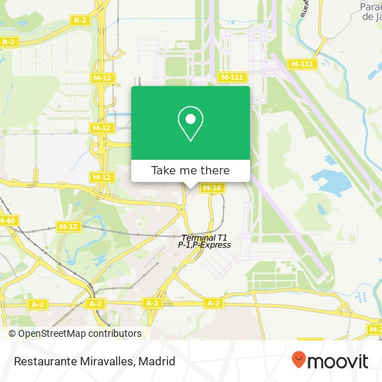 mapa Restaurante Miravalles, Avenida General, 43 28042 Casco Histórico de Barajas Madrid