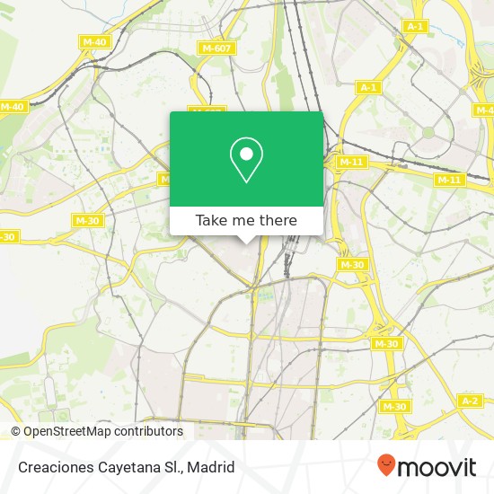 mapa Creaciones Cayetana Sl., Calle de Matilde Landa, 8 28029 Madrid