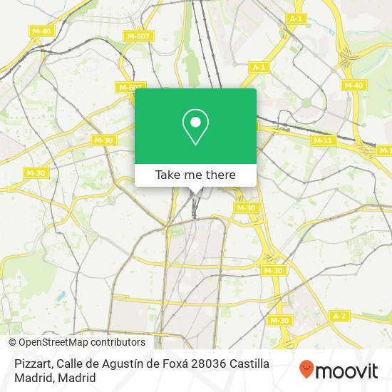 mapa Pizzart, Calle de Agustín de Foxá 28036 Castilla Madrid