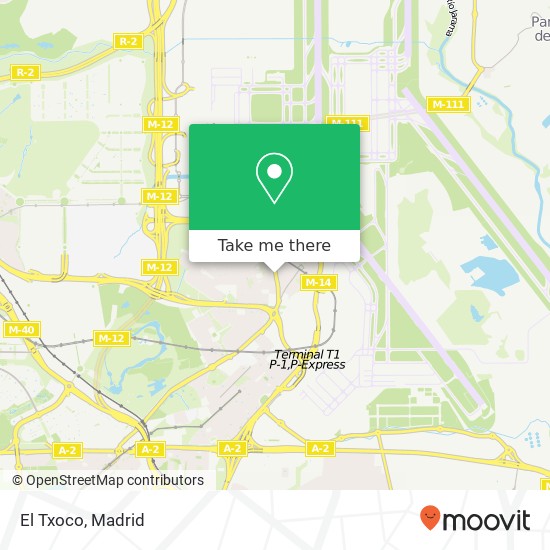 mapa El Txoco, Avenida de Logroño, 327 28042 Timón Madrid