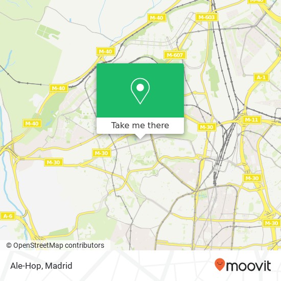 mapa Ale-Hop, Avenida de Monforte de Lemos, 36 28029 Pilar Madrid